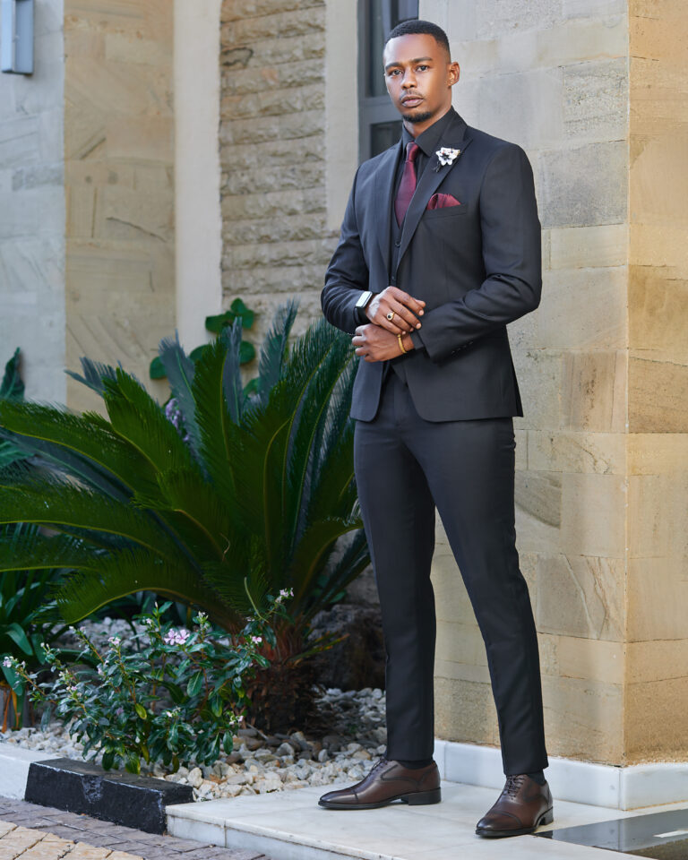 black slim fit suit