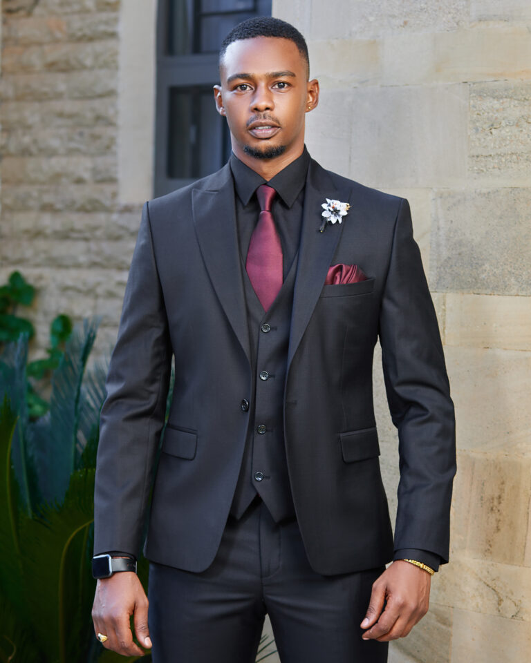 black slim fit suit